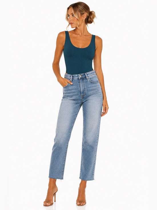 Shinestar Tops - Shinestar Teal Scoop Neck Tank Bodysuit |Size S